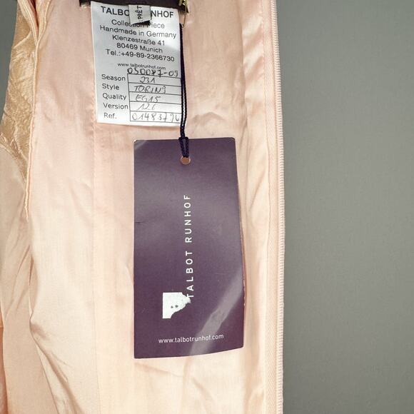 Talbot Runhof Pink Jacquard Knee Length A-Line Dress NWT New US 4 - Picture 5 of 11